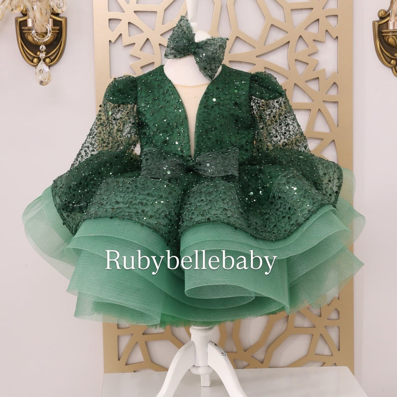 Golden Belle Sequin Girls Party Dress Set - Gold RUBYBELLEBABY Golden Belle Sequin Girls Party Dress Set - Gold RUBYBELLEBABY