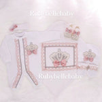 6pcs Jeweled Blanket Set - Blush