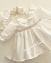 Maya Beaded Waist Baby Girl Dress - White