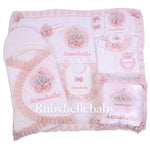 8pcs Jewel Crown Set - White/Blush Pink