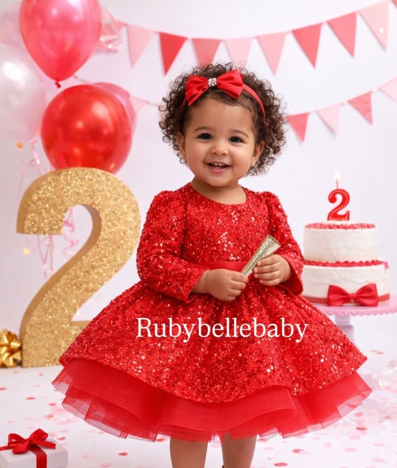 bebe red long sleeve dress Red Sequin Tutu Dress