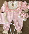 4pcs Eileen Vintage Baby Girl Romper Set - More Colors