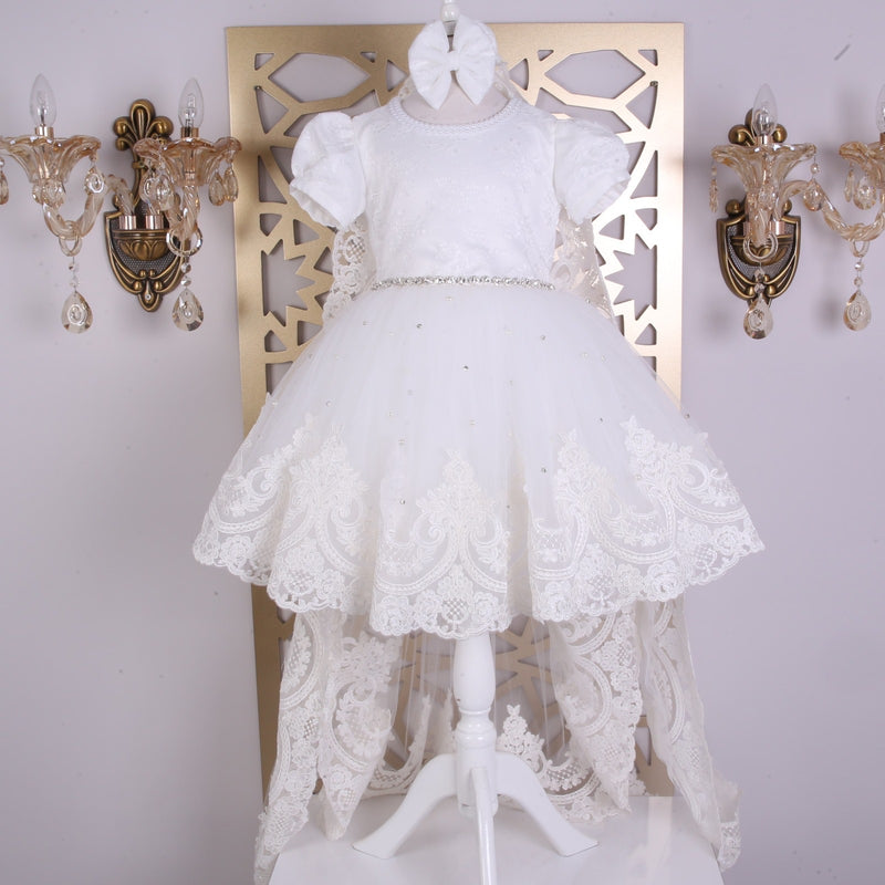 Hailey Dream Christening Veil Dress Set - Ivory