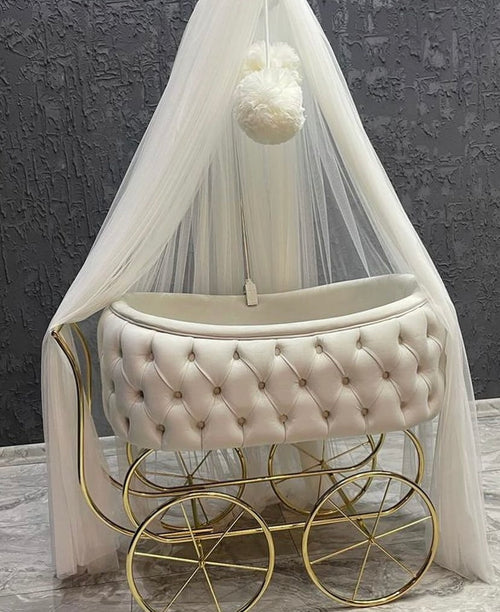 Luxury Chester Sculpt Velvet Bassinet