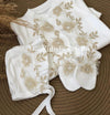 4pcs Sofia Floral New Baby Gift Set - White/Gold