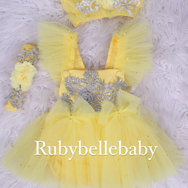 Baby Lace Romper Beaded Set - More Colors