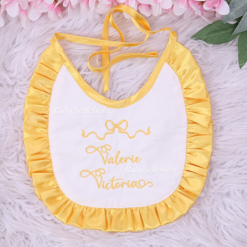 12pcs Baby Girl Ruffle Bow Bib