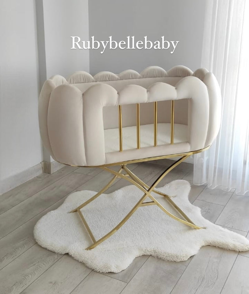 Baby Boy Luxury Velvet Bassinet - All Styles - A Options