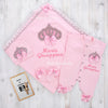 4pcs Princess Crown Blanket Set - Pink/Pink