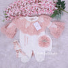 3pcs Camila Pearl Crown Set - Blush