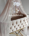 Luxury Oxford Velvet Bassinet with X Stand