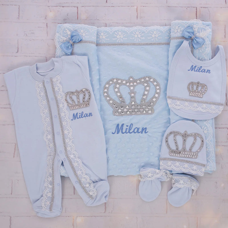 5pcs HRH Crown Set - Light Blue/Silver