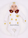 Full Fleur de Lis 4pcs Newborn Baby Take Me Home Crown Outfit
