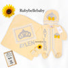 4pcs Princess Crown Blanket Set - Yellow