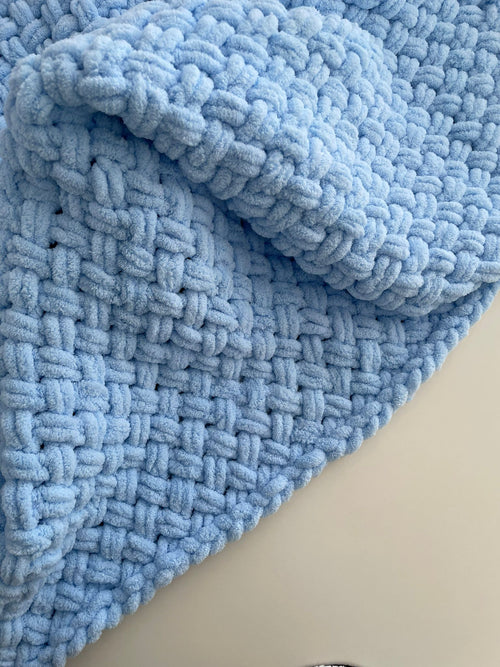 Chunky Thick Crochet Knit Baby Blanket - All Colors