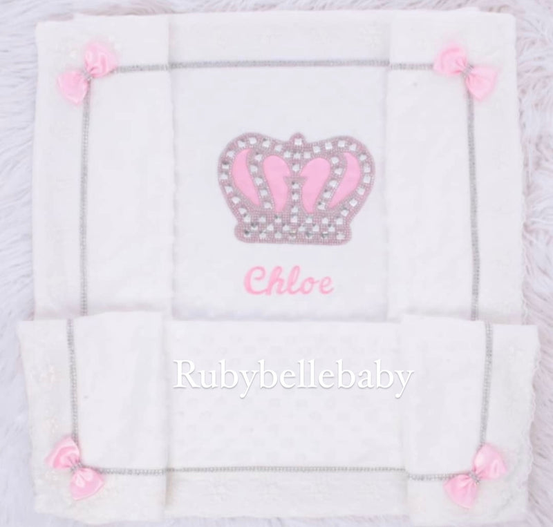 HRH Crown Bling Blanket - Pink