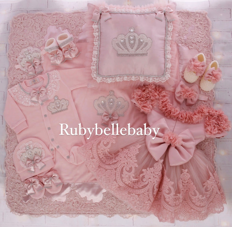 10pcs Luxury Dainty Daisy Dress Romper Set - Blush