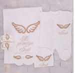 5pcs Bling Wings Baby Boy Embroidery Set - Gold