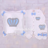 4pcs Royal Crown Pillow Set - Light Blue/Silver