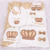 6pcs HRH Crown Baby Boy Deluxe Set - Gold