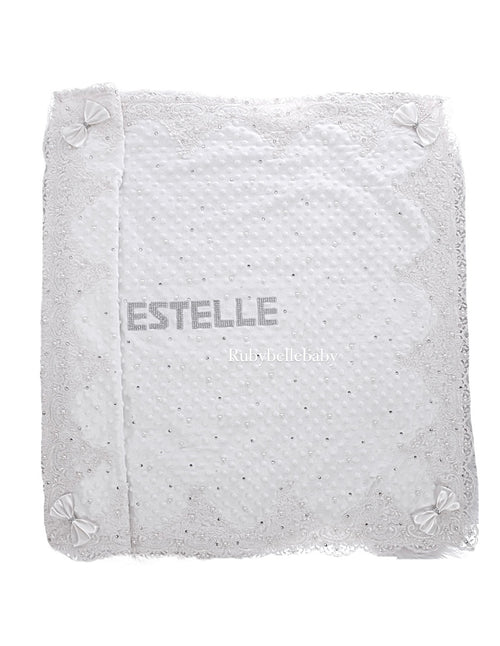 Special occasion all stones and pearl Blanket - White