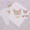 5pcs Bling Golden Butterfly Blanket Set - Gold