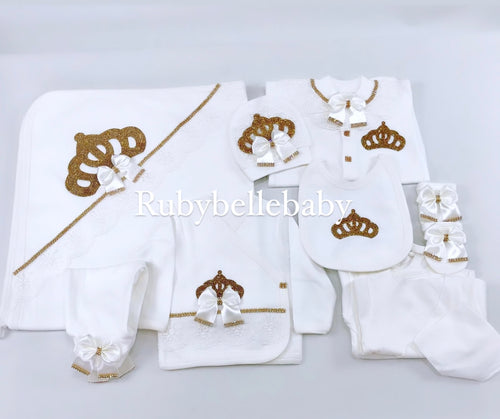10pcs Princess Crown Set - White/Gold