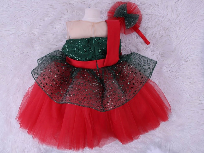 Sabrina Beaded Christmas Party Bow Dress RUBYBELLEBABY Sabrina Beaded Christmas Party Bow Dress RUBYBELLEBABY