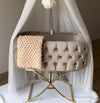 Luxury Oxford Velvet Bassinet With X Stand