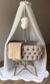 Luxury Oxford Velvet Bassinet With X Stand