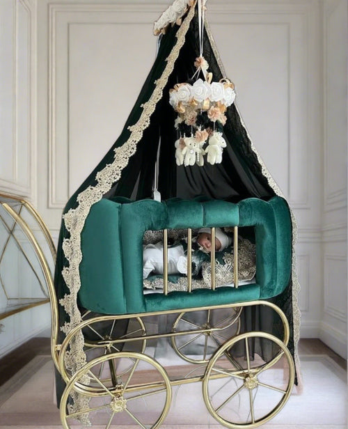 Luxury Velvet Baby Bassinet