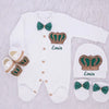 4pcs HRH Crown Baby Set - Green