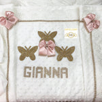 Baby Girl Luxury Butterfly Blanket - Blush