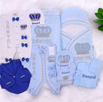 13pcs HRH Crown Baby Boy Outfit - Blue