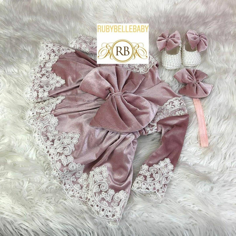 blush pink infant dress Melis birthday baby dress blush