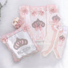 6pcs Princess Crown Velvet Blanket Set - Blush Pink