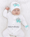 3pcs Princess Crown Baby Layette Outfit - Mint Green