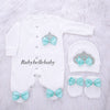 3pcs Princess Crown Baby Layette Outfit - Mint Green