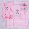 5pcs Teddy Baby Lace Romper Luxury girls Blanket Set - Pink