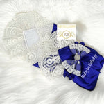 Silk Satin Lace Baby Swaddle - Royal Blue