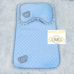 Royal Crown Mat & Pillow - Light Blue
