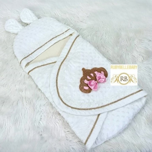 Princess Crown Baby Girl Swaddle - Pink/Gold