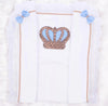 Bling Baby Boy HRH Crown Receiving Blanket - White/Blue