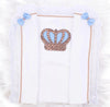 Bling Baby Boy HRH Crown Receiving Blanket - White/Blue