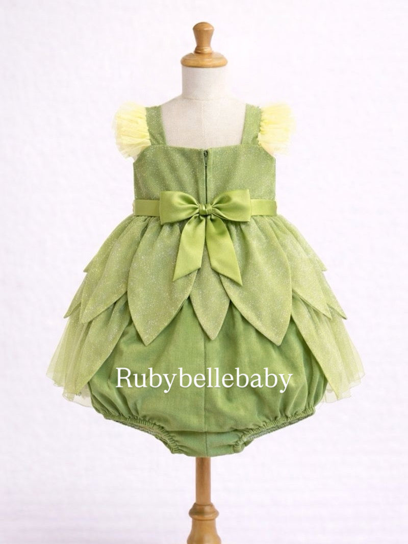 Green Fairy First Birthday Dress, Tulle Romper, Floral Headband & Shoe –  RUBYBELLEBABY
