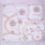 11pcs Jeweled Crown Embroidery Baby Girl Set - More Colors