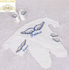 4pcs Wings Newborn Baby Boy Going Home Outfit - Blue