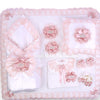 8pcs Rosette Crown Set - White/Blush Pink