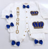 3pcs HRH Crown Set - Royal Blue/Gold