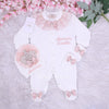 3pcs Jewel Crown Baby Girl Embroidery Set -  Blush